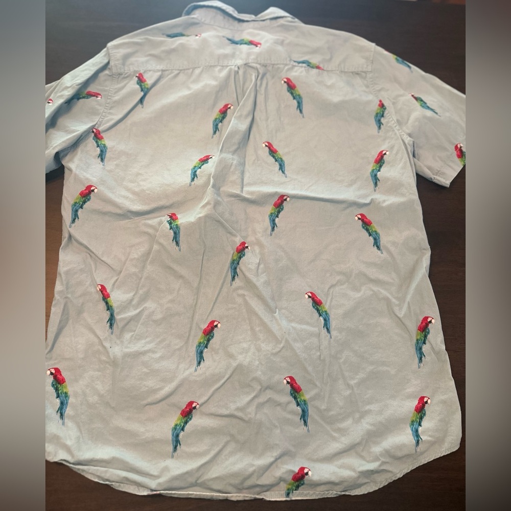 Pacsun Toucan Print Short Sleeve Button Up Sz. L Vacation Hawaiin Parrot Vintage - Picture 6 of 10